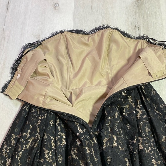 Neiman Marcus Target Robert Rodriguez Black Lace Strapless Cocktail Dress, Sz 8 - Picture 7 of 16